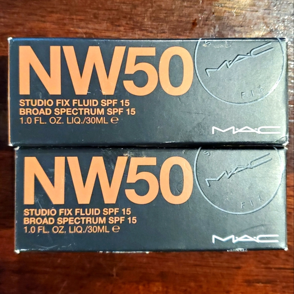 NW50 MAC Studio Fix Fluid Foundation SPF15 New- Two!